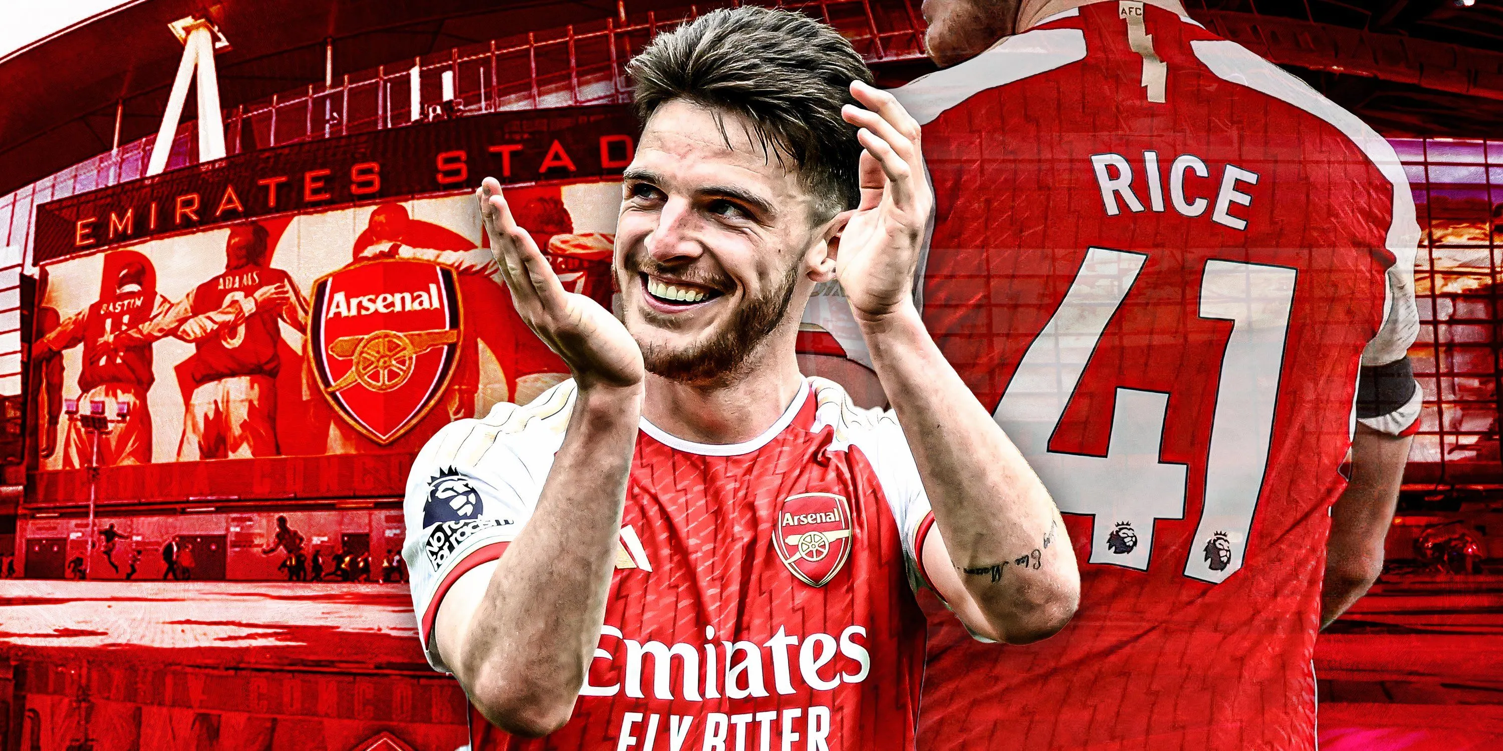 Tiền vệ Declan Rice của Arsenal trong màu áo thi đấu