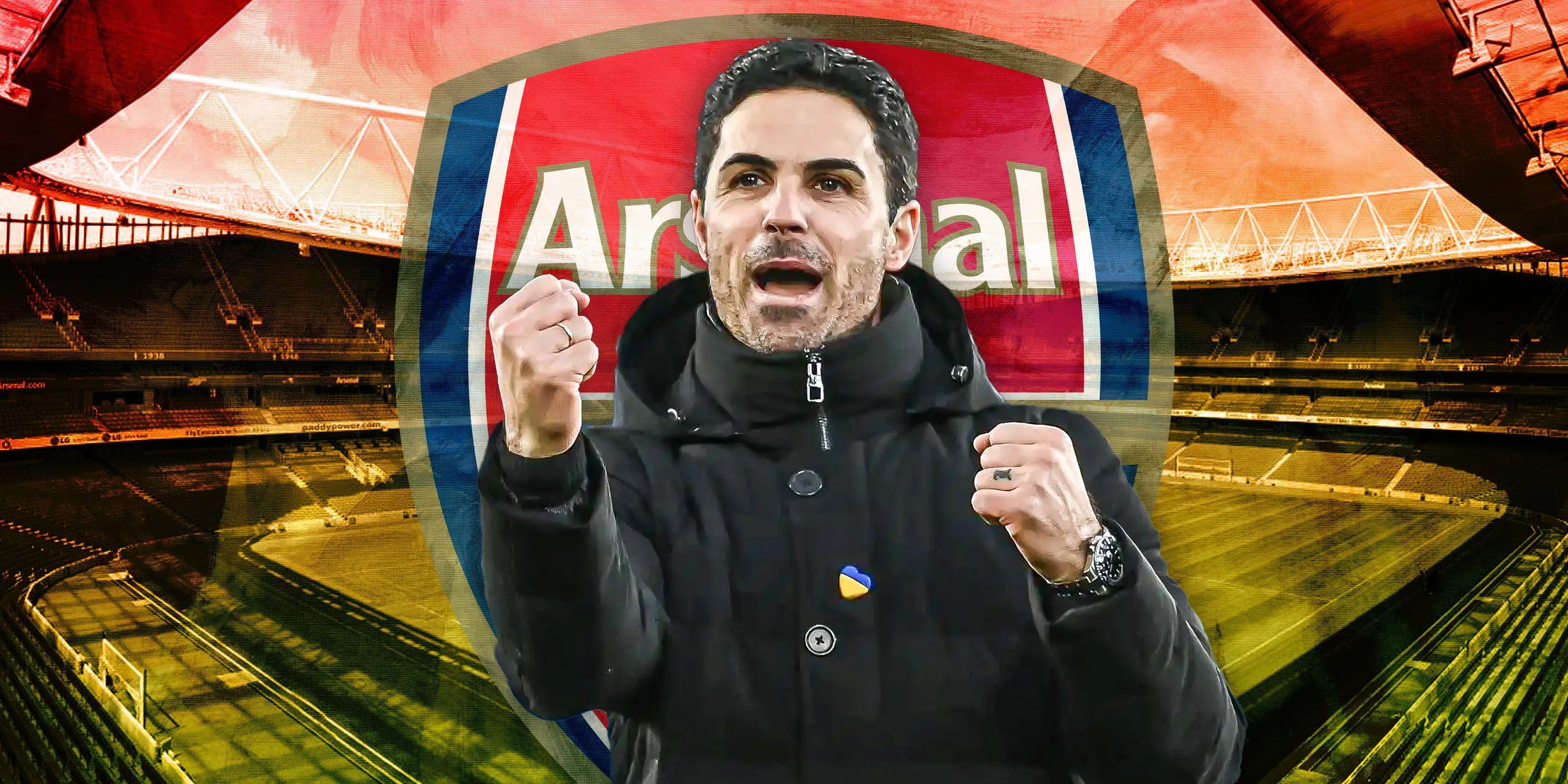 HLV Mikel Arteta ăn mừng cùng các cầu thủ Arsenal