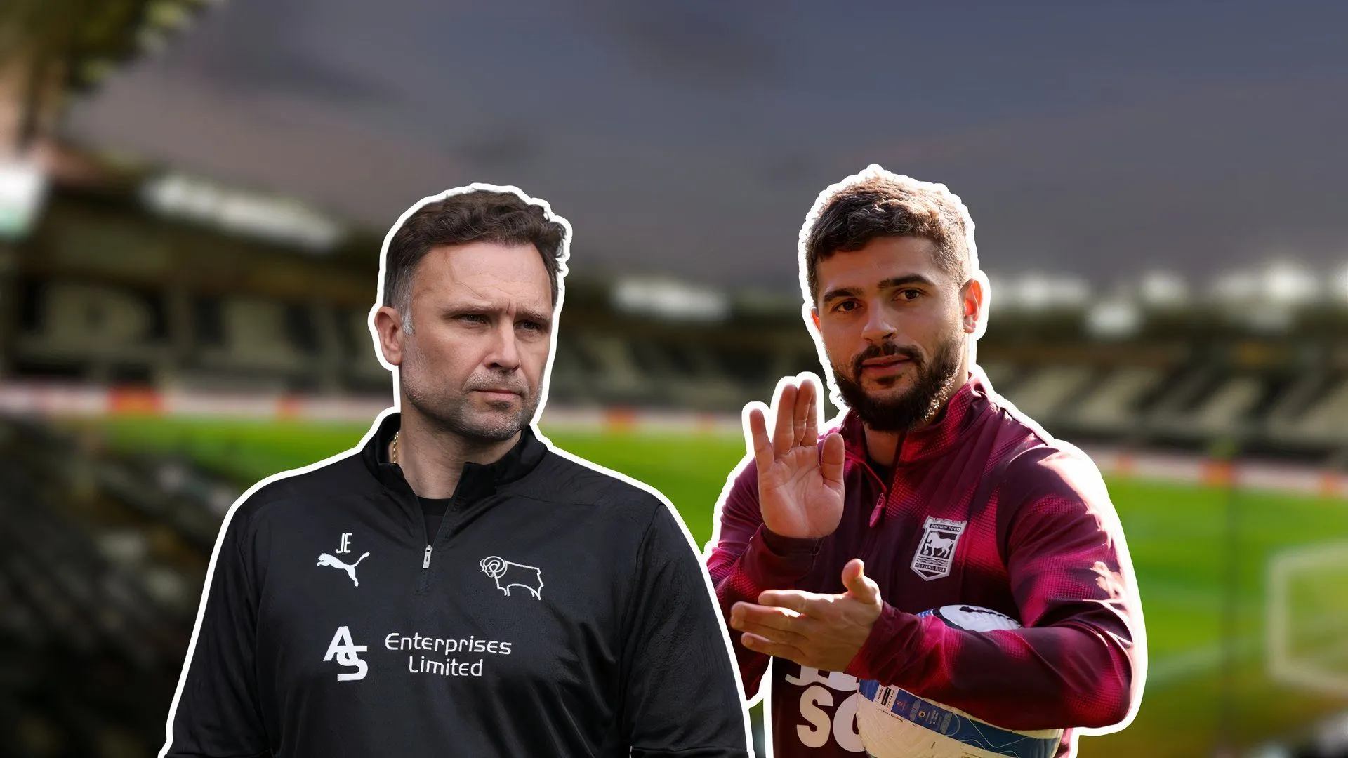 Sam Morsy và John Eustace giữa bối cảnh chuyển nhượng đầy tranh cãi tại Pride Park.